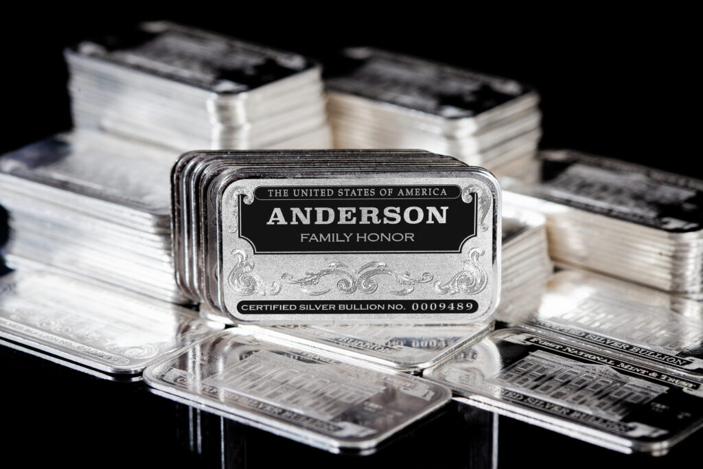 'Personalized Name' Family Honor Silver Bars, Certified Silver Bullion