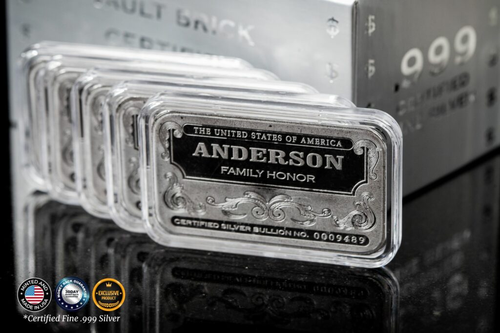 'Personalized Name' Family Honor Silver Bars, Certified .999 Fine Silver Bullion, Minted and Made in USA