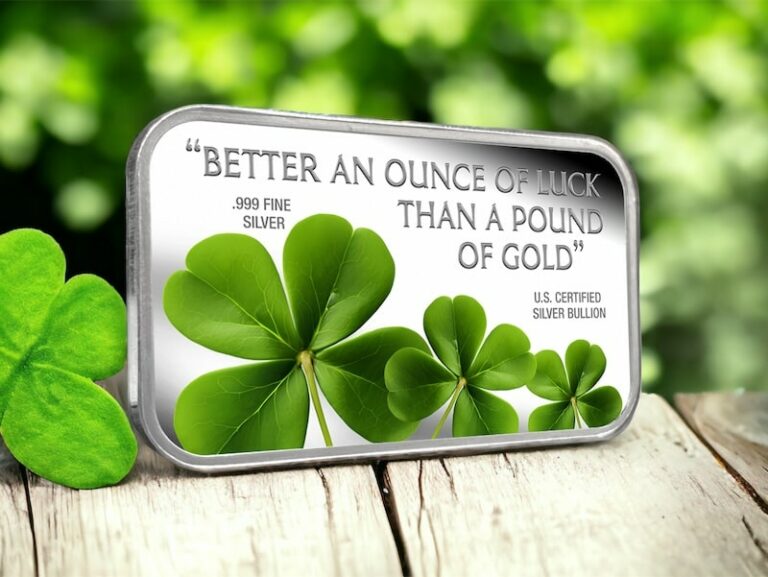 "Better an ounce of luck than a pound of gold", .999 Fine Silver, US Certified Silver Bullion
