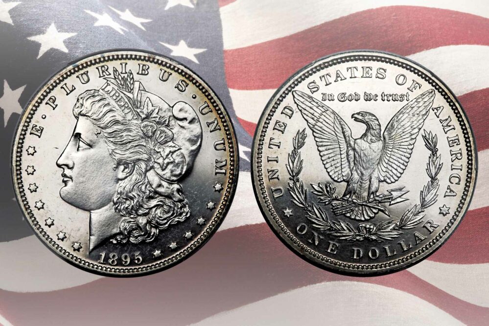 Morgan Silver Dollar (1895), United States of America, E Pluribus Unum, In God We Trust