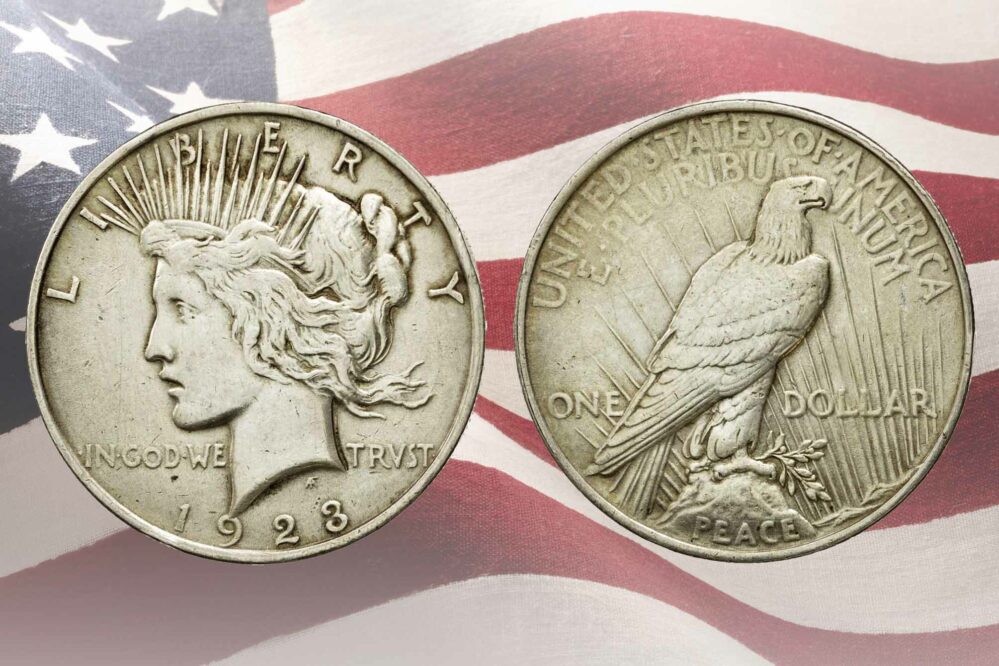Peace Silver Dollar (1923), United States of America, E Pluribus Unum, In God We Trust