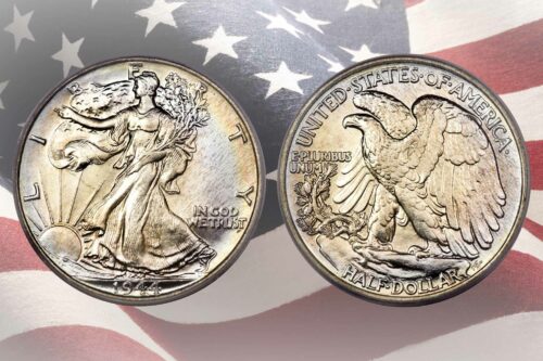 Walking Liberty Silver Half-Dollar (1944), United States of America, E Pluribus Unum, In God We Trust