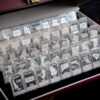 Wooden Display Chest with All 50-States Silver Bars, One of Each State, .999 Fine Silver, Close-Up View