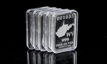 5 State Silver Bars, .999 Fine Silver