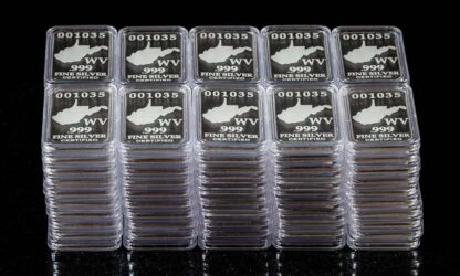 100 State Silver Bars in Stacks, .999 Fine Silver