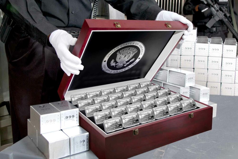 'Customized' City Silver Bars, Chest of 30 Bars, .999 Fine Silver