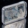'Customized' City Silver Bars, Reverse Side with "Liberty for All" and Map of USA with Statue of Liberty, .999 Fine Silver