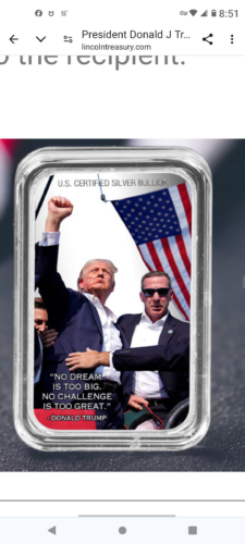 President Donald J Trump Personalized Silver Bars photo review