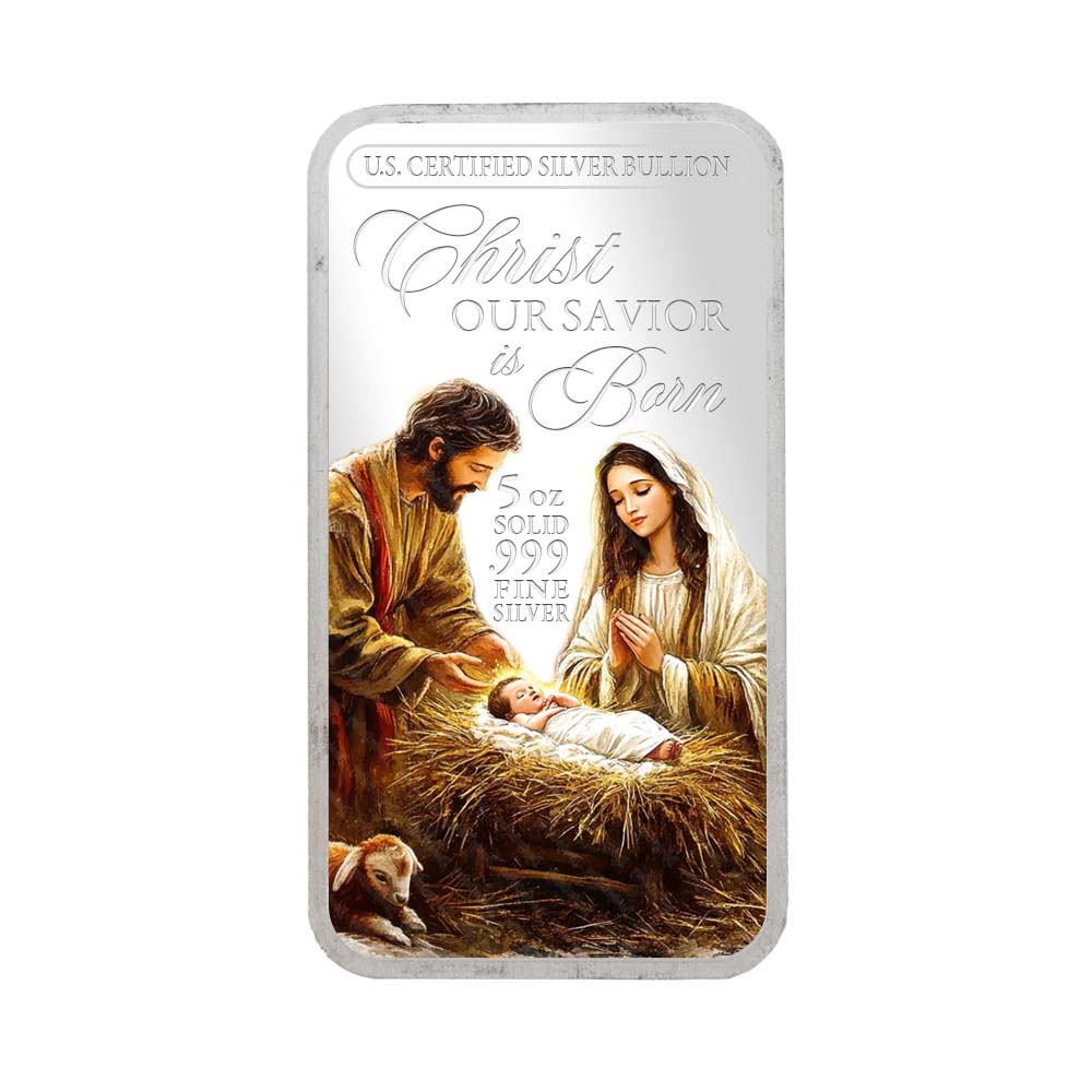 2025 Christmas 5oz Silver Bars - Lincoln Treasury