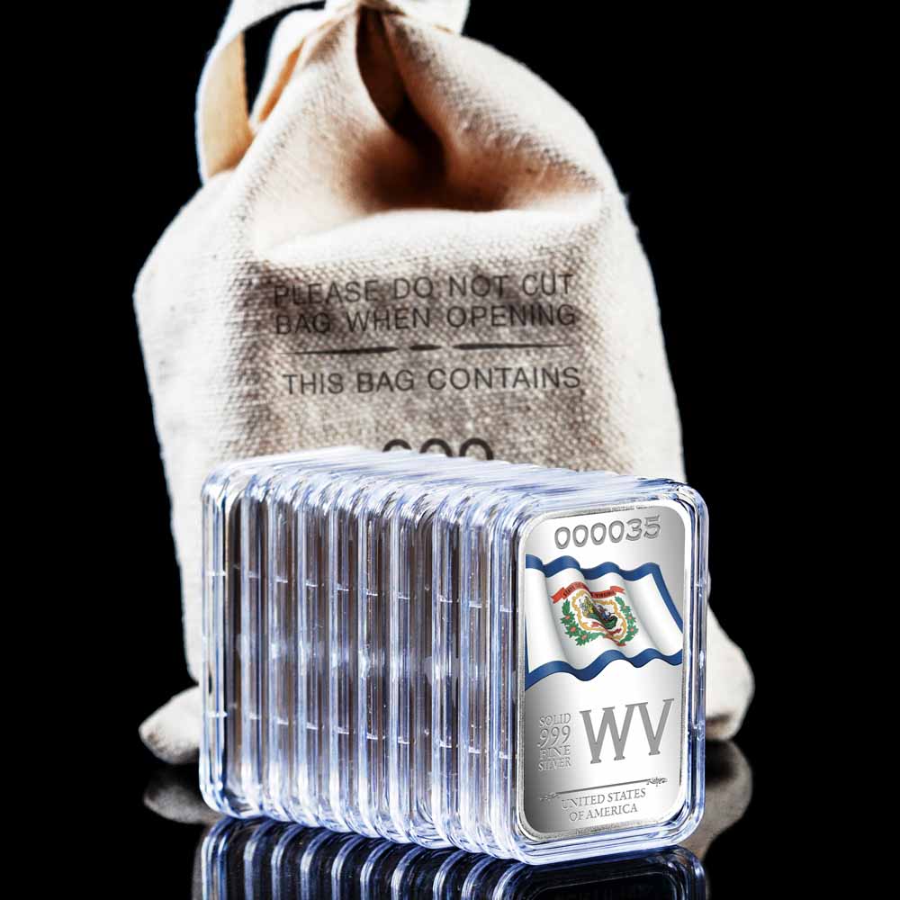 State Flag Silver Bars - 10 Bag Hero