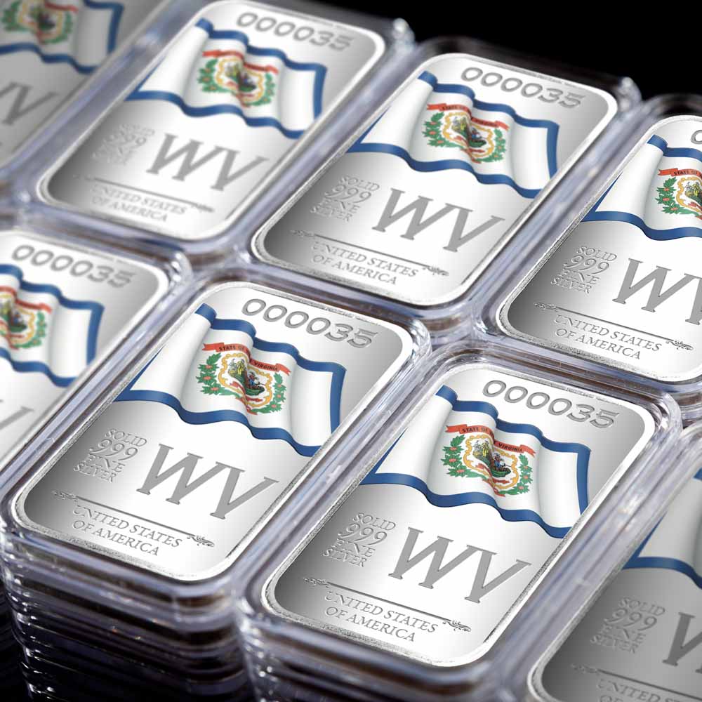 State Flag Silver Bars - Bars Hero (WV)