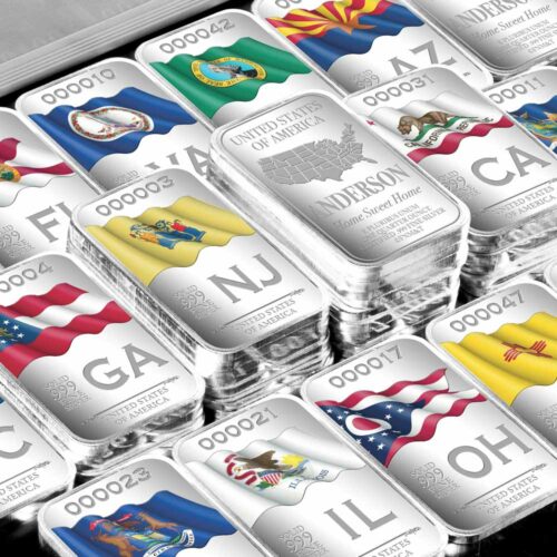 State Flag Silver Vault Bags