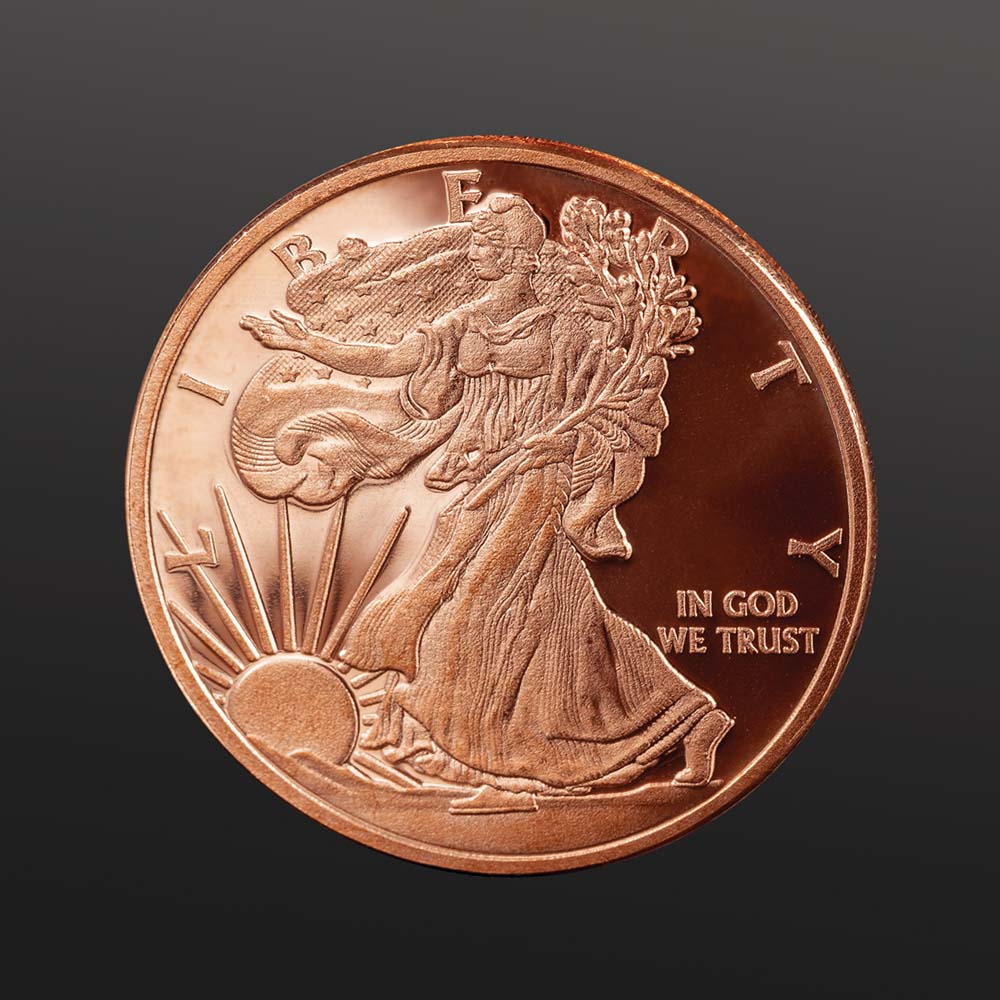 Walking Liberty Copper Round - Face